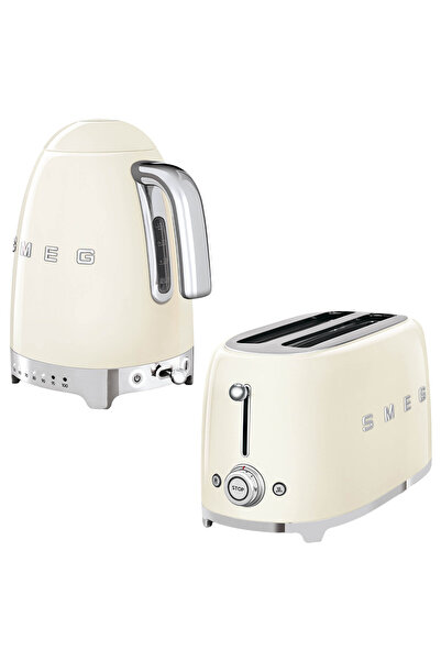 SMEG Krem Isı Ayarlı Kettle Ve 2x4 Ekmek Kızartma Makinesi Seti