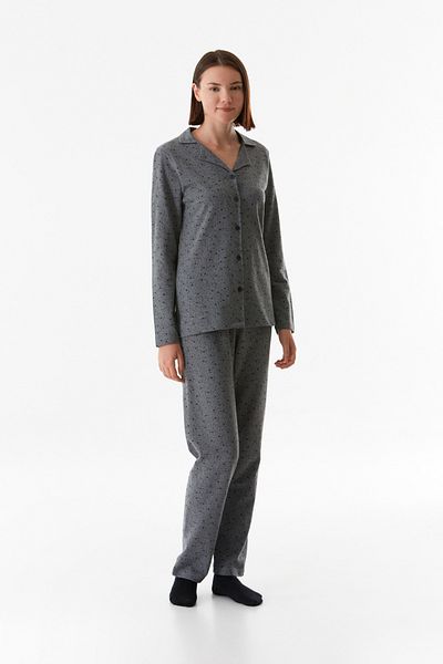 Fulla Moda Set de pijamale cu guler de cămașă cu model de stele