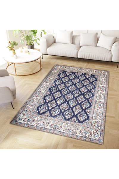 Rugs Modern Halı مجموعة Cansu سجادة مزخرفة حديثة بتفاصيل حدود باللون البيج وق...