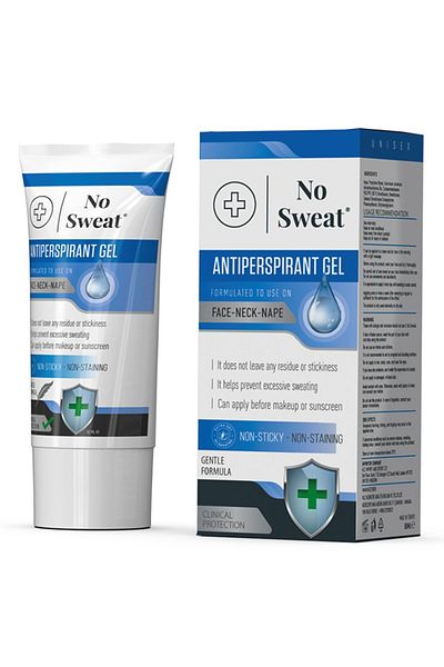 No Sweat Antitranspirant-Gel 50 ml – Stark gegen Schwitzen im Gesicht, Hals, Nacken
