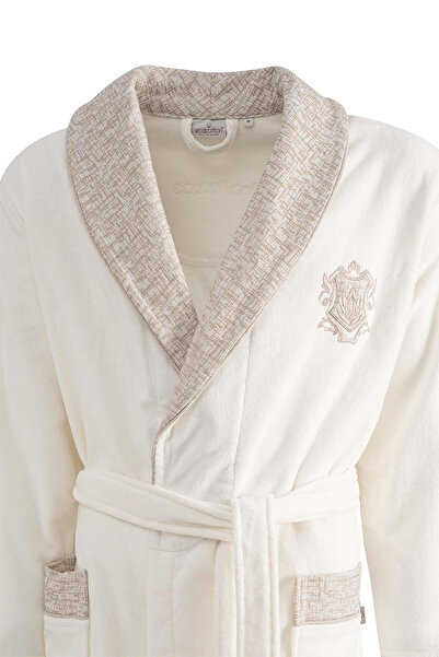 Ecocotton Vanya Cream/Cream 100% Organic Cotton 10 Piece Family Bathrobe Set M-L