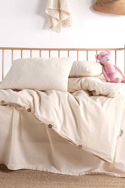 Macas Home Luna Natural Baby 100% Cotton Washable Duvet Cover Set 100*150