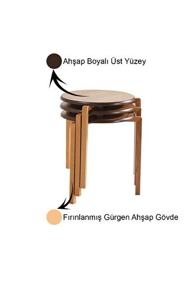 Breda Home Concept 106 Ahşap 3'lü Zigon Sehpa Seti