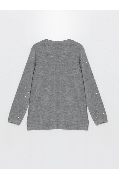 LC Waikiki Crew Neck Shiny Stone Printed Women's Knitwear Sweater