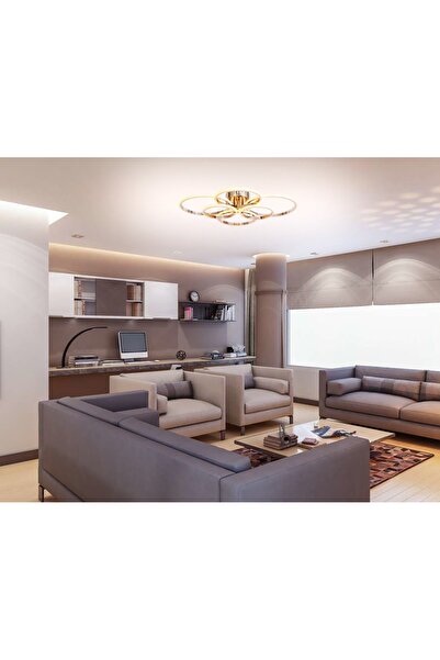 Avonni Yüzük Modern Avize LED 82W 72x60cm Alüminyum Profil Bakır Avonni-AR-61...