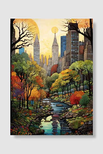 kubdekor New York Central Park Popart Poster Dekoratif Modern Sanatsal Duvar ...