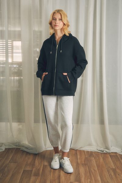 Fulla Moda Голям суитшърт с качулка и цип