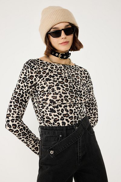 No Matter What Long Sleeve Leopard Print Bodysuit