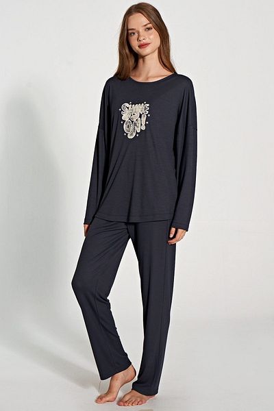 Pijadore Women's Anthracite Long Sleeve Pajama Set 1770