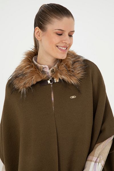 U.S. Polo Assn. Women's Khaki Knitwear Poncho 50270464 -Vr027