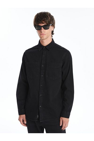 LC Waikiki Slim Fit Herren-Jeanshemd mit langen Ärmeln