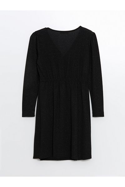 LC Waikiki Double Breasted Collar Patterned Women's Dress