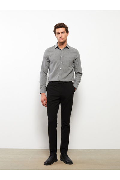 LC Waikiki Pánská košile Dobby se vzorem Regular Fit s dlouhým rukávem