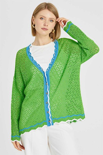 Two Mail Green Bead Cardigan