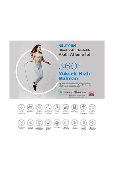 NEUTRON Ntl-0008 Smart Jump Rope with Bluetooth