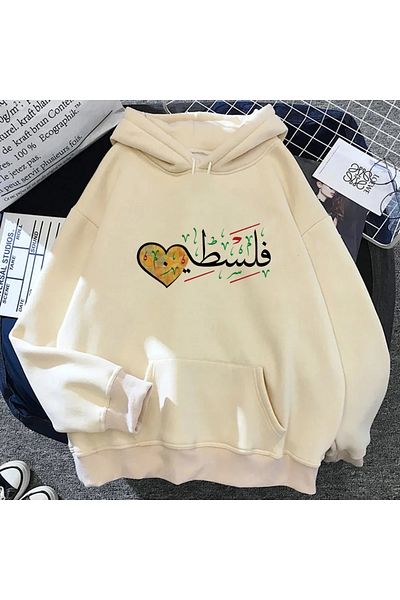 Pink Sky Palestine Printed Unisex Oversize Sweatshirt