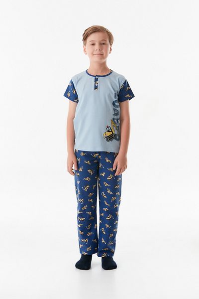 Fulla Moda Băiat - Set de pijamale cu imprimeu cu gât și scoop