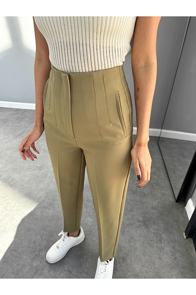 ESRAHELVACI Olive High Waist Carrot Pants