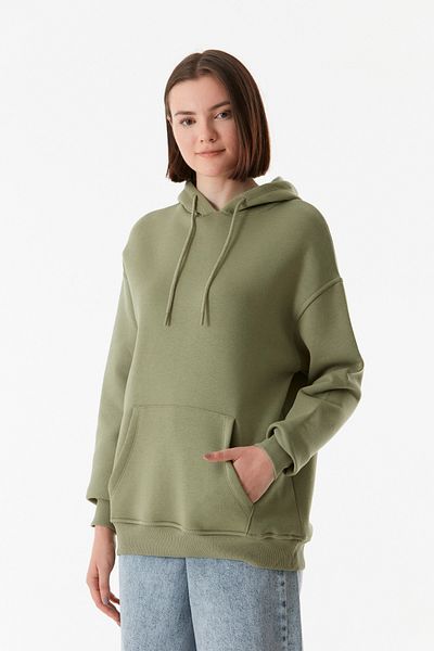 Fulla Moda سويت شيرت بجيب الكنغر الأساسي بغطاء للرأس