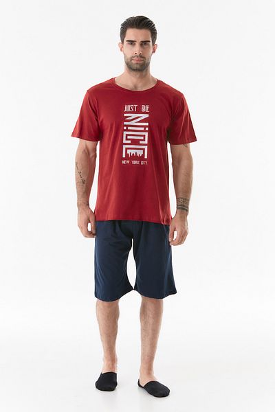 Fulla Moda Crew Neck Printed Pajama Set