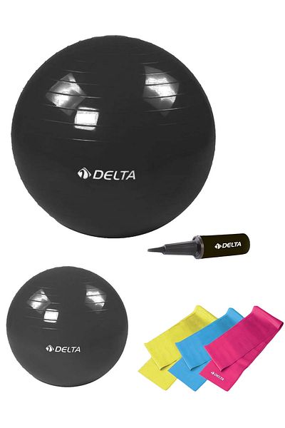 Delta Set of 3 Pilates Bands and 6 Pumps Suitable for 180 Cm - 200 Cm Height Range