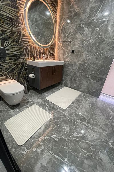 tropikal home 2 BUCĂȚI SOFT TOUCH CREAM MATĂ DE BAIE MOALE