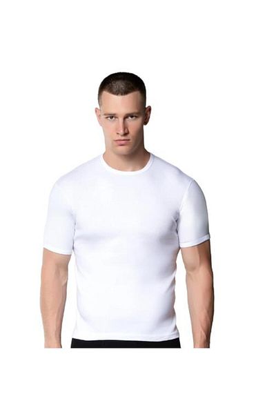 GÜMÜŞ Silver Men's Crew Neck Short Sleeve Undershirt Crew Neck Undershirt 4050