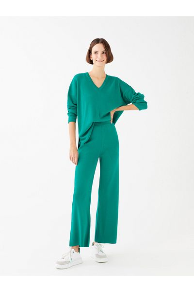 LC Waikiki Women's Elastic Waist Plain Knitwear Trousers
