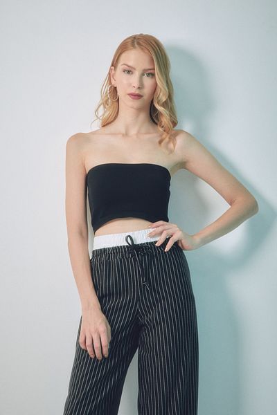 Fulla Moda Στράπλες Κοτλέ Μπουστάκι