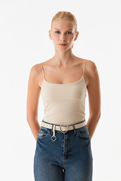 Fulla Moda Heart Patterned Buckle Belt