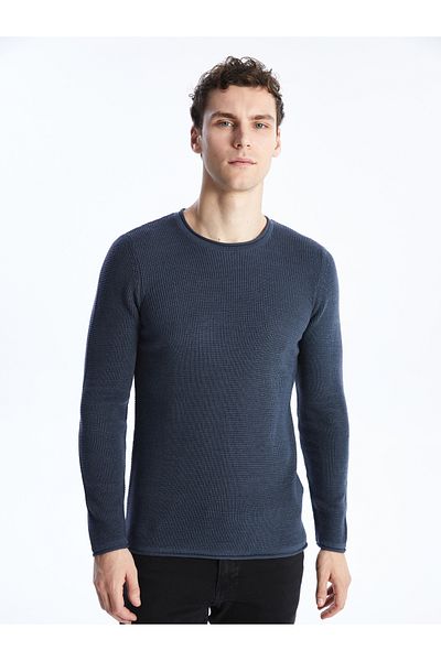LC Waikiki Pánský pletený svetr s dlouhým rukávem Crew Neck