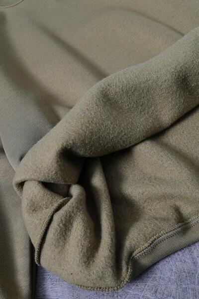 Slatra Men's Khaki Basic Crew Neck Oversize Sweatshirt
