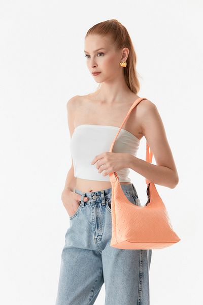 Fulla Moda Faux Leather Zipper Bag