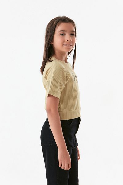 Fulla Moda Κοριτσίστικο T-Shirt με τυπωμένο κείμενο με λαιμόκοψη