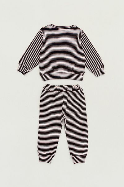 Fulla Moda Crew Neck Unisex Children's Striped Suit