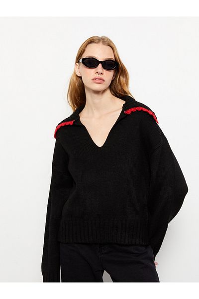 LC Waikiki Polo Neck Plain Long Sleeve Women's Knitwear Sweater