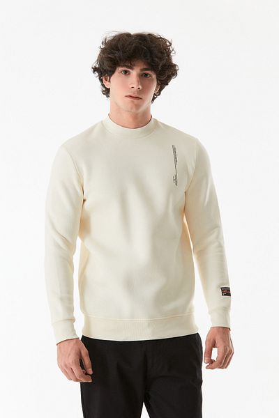 Fulla Moda 3 Thread Text Printed Crew Neck Sweatshirt