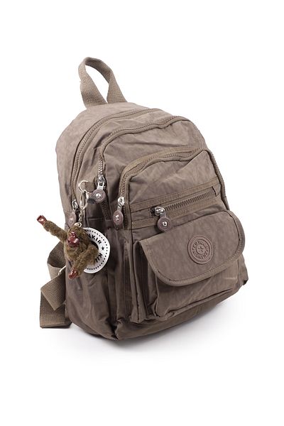 İMAKS Small Size Crinkle / Clinker Waterproof Fabric Multi-Compartment Casual Women's Backpack Mink 8317