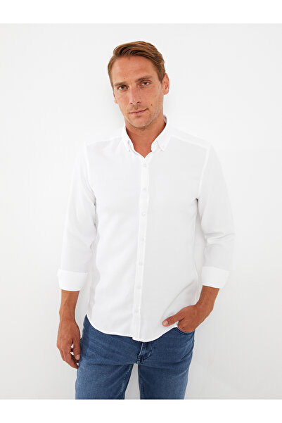 LC Waikiki Pánská košile Slim Fit s dlouhým rukávem Dobby