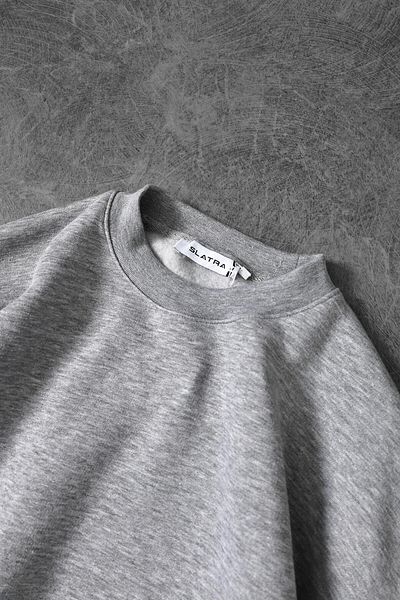 Slatra Ανδρικό φούτερ σε γκρι Basic Crew Neck Oversize