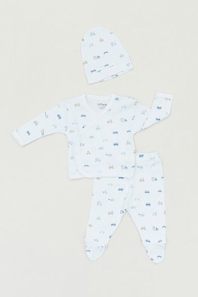 Fulla Moda 3-Piece Printed Double-Breasted Collar Suit for Boy