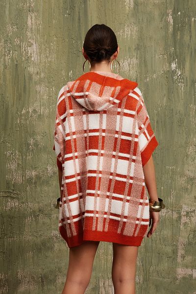 Two Mail Plaid Salaş Knitwear Orange
