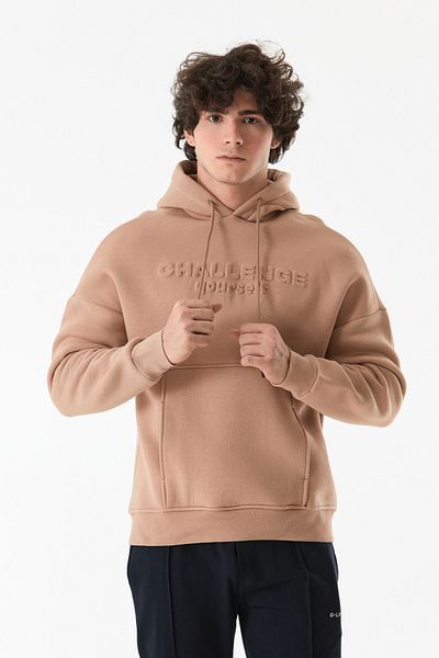 Fulla Moda Φούτερ με κουκούλα καγκουρό με 3 νήμα με ανάγλυφο εμπριμέ