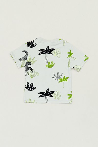 Fulla Moda Boy - Palm Tree Printed Crew Neck T-Shirt