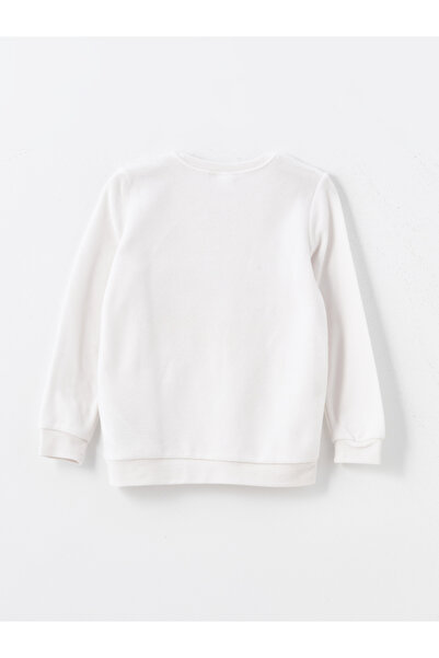 LC Waikiki Crew nyakú, hímzett polár pizsama szett lányoknak