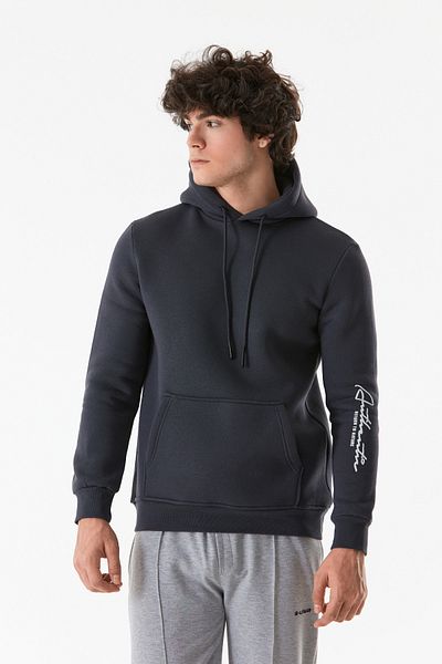 Fulla Moda Φούτερ με κουκούλα με 3 κλωστές καγκουρό