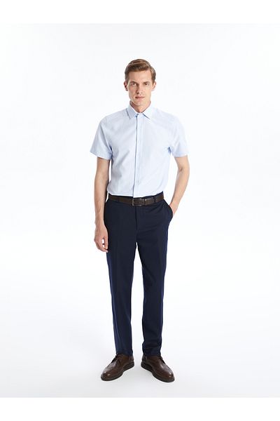 LC Waikiki Мъжка карирана риза Slim Fit с къс ръкав