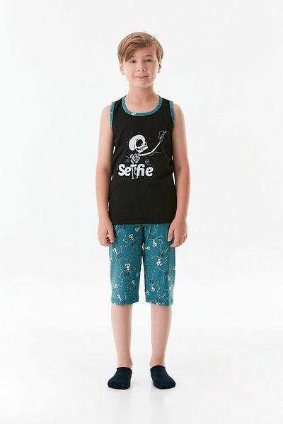 Fulla Moda Băiat - Set de pijamale cu imprimeu cu gât rotund