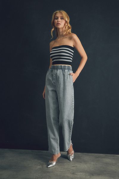 Fulla Moda Wide Leg Jean - Ελαστική μέση και τσέπες