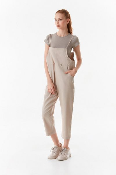 Fulla Moda Casual Jumpsuit - Rope Strap and Pocket